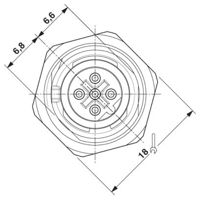 Встраиваемые разъемы-SACC-DSI-MSB-5CON-L180/12 SCO