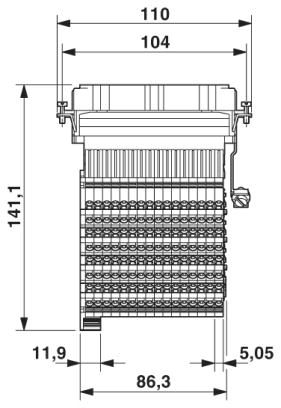 Адаптер клеммного модуля-HC-D 64-A-TWIN-PEL-F