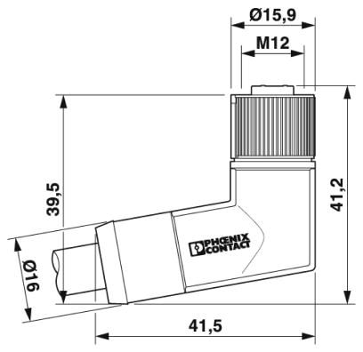 Силовой кабель-SAC-5P-1,5-PUR/M12FRK PE SH