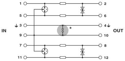 Штекерный модуль для защиты от перенапр-й-PT 2X2-24AC-ST