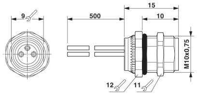 Встраиваемые разъемы-SACC-DSI-M8FS-3CON-M10/0,5