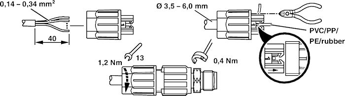 Соединитель для датчика/исполнительного устройства-SACC-M12MS-4QO-0,34-VA