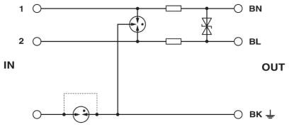 Устройство защиты от перенапряжений-S-PT-1X2-24DC-3/4