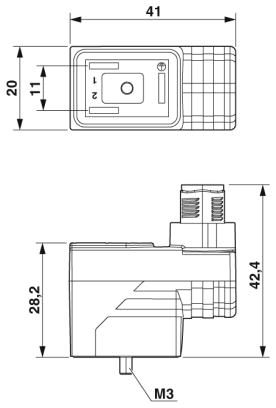 Штекерный модуль для электромагнитного клапана-SAC-3P-MS/BI-1L-Z SCO