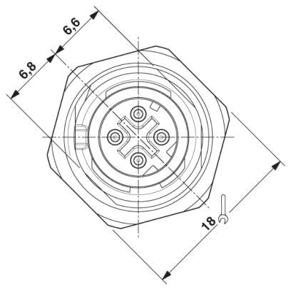 Встраиваемые разъемы-SACC-DSI-MSD-4CON-L180/SH RD