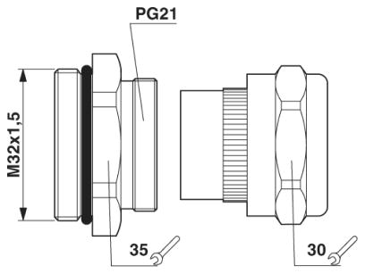Кабельный ввод-VC-M-KV-PG21 4X8