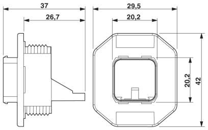 Монтажные рамы-VS-PPC-F1-RJ45-MNNA-1C-FJJ