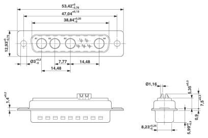 Комбинированная контактная вставка D-SUB-VS-25-ST-DSUB-4P-5S