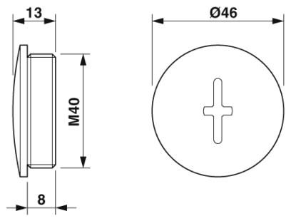 Резьбовой колпачок-A-INSP-M40-68N-P-LG