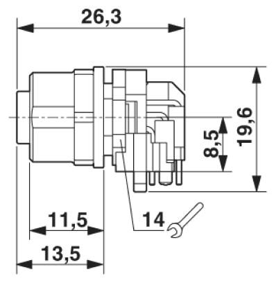Встраиваемые разъемы-SACC-DSIV-FS-8CON-L90 SH SCO