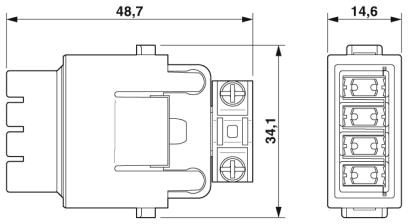 Модуль для установки контактов-HC-M-08-GBIT-CT-F