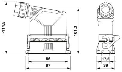 Комплект вставных соединителей-HC-EVO-A16UT-BWS-HH-M25-PLRBK