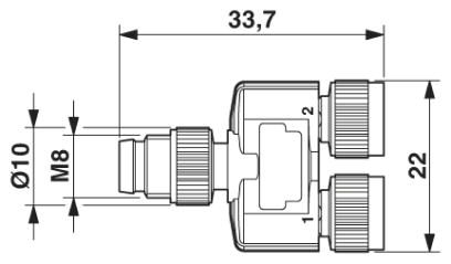 Y-разветвитель-SAC-3P-M 8Y/2XM 8FS