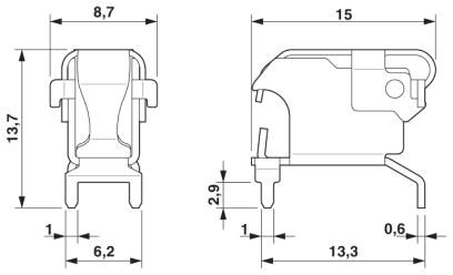 Одинарные клеммы для печатного монтажа-PTSPL-6/1-2X2 2,9 R32