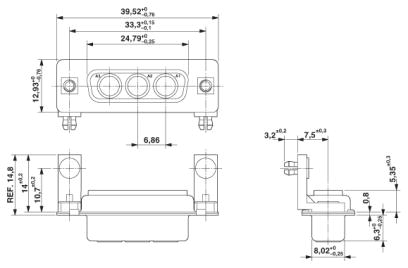 Держатель контактов D-SUB-VS-15-BU-DSUB-3P-LH