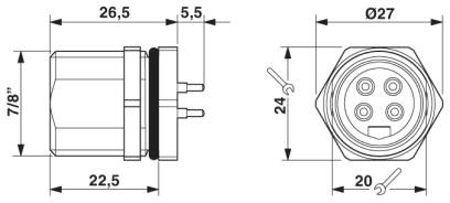 Встраиваемые разъемы-SACC-DSI-MINMS-4CON-UNF PCB