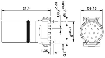 Встраиваемые разъемы-SACC-CIP-M12MS-12P SMD T