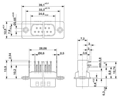 Контактная вставка D-SUB-VS-15-BU-DSUB-LH-B