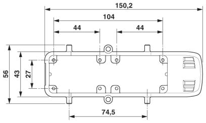 Монтажная рама штекера-HC-CIF-2B6-HFFD-WH-AL