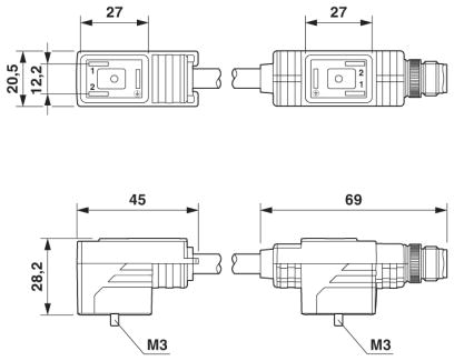 Адаптер двойного разъема клапана-SAC-MR/0,15-116/2XBI-1L-Z SCO