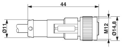 Кабель для датчика / исполнительного элемента-SAC-3P-MS/ 1,5-PUR/FS SCO