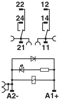 Релейный модуль-RIF-1-RPT-LDP-12DC/2X21