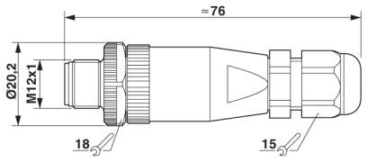 Разъем-SACC-M12MS-5CON-PG7-M SKIN