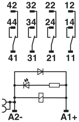 Релейный модуль-RIF-2-RSC-LDP-125DC/4X21