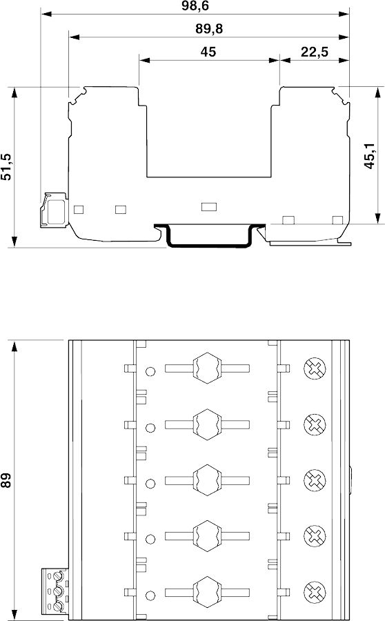 Базовый элемент для защиты от перенапряжений-VAL-MS 4+V/BE/FM