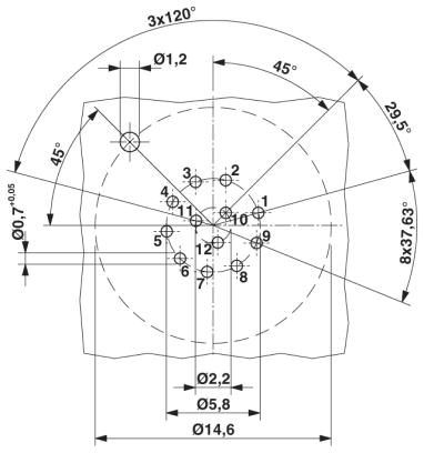 Встраиваемые разъемы-SACC-DSI-MS-12CON-L180 SCO SH