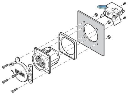 Сетевая зарядная розетка-EV-GBM3SE12-1AC32A-0,7M6,0E10