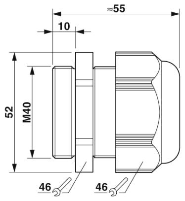 Кабельный ввод-G-INS-M40-L68N-PNES-GY