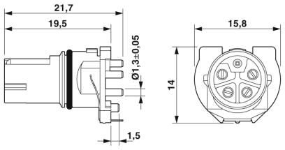 Встраиваемые разъемы-SACC-CI-M12FSL-4FE-L180 THR SH