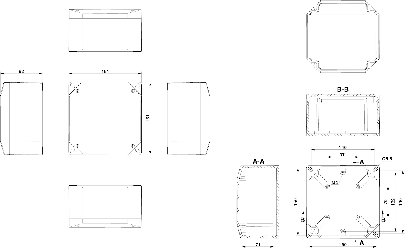 Клеммная коробка-O PX A 161X161X93