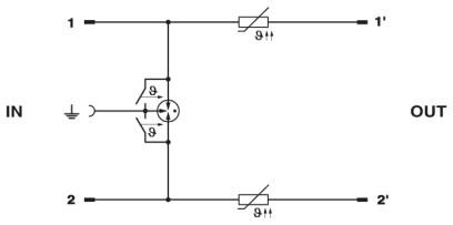 Штекерный модуль для защиты от перенапр-й-CTM 2X1-180DC-GS-P