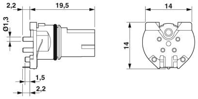 Встраиваемые разъемы-SACC-CI-M12FSL-4CON-L180 THR S