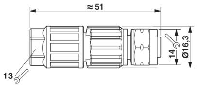 Соединитель для датчика/исполнительного устройства-SACC-M12FS-4QO-0,34-VA