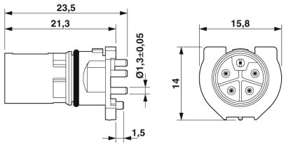 Встраиваемые разъемы-SACC-CI-M12MSL-4FE-L180 THR R
