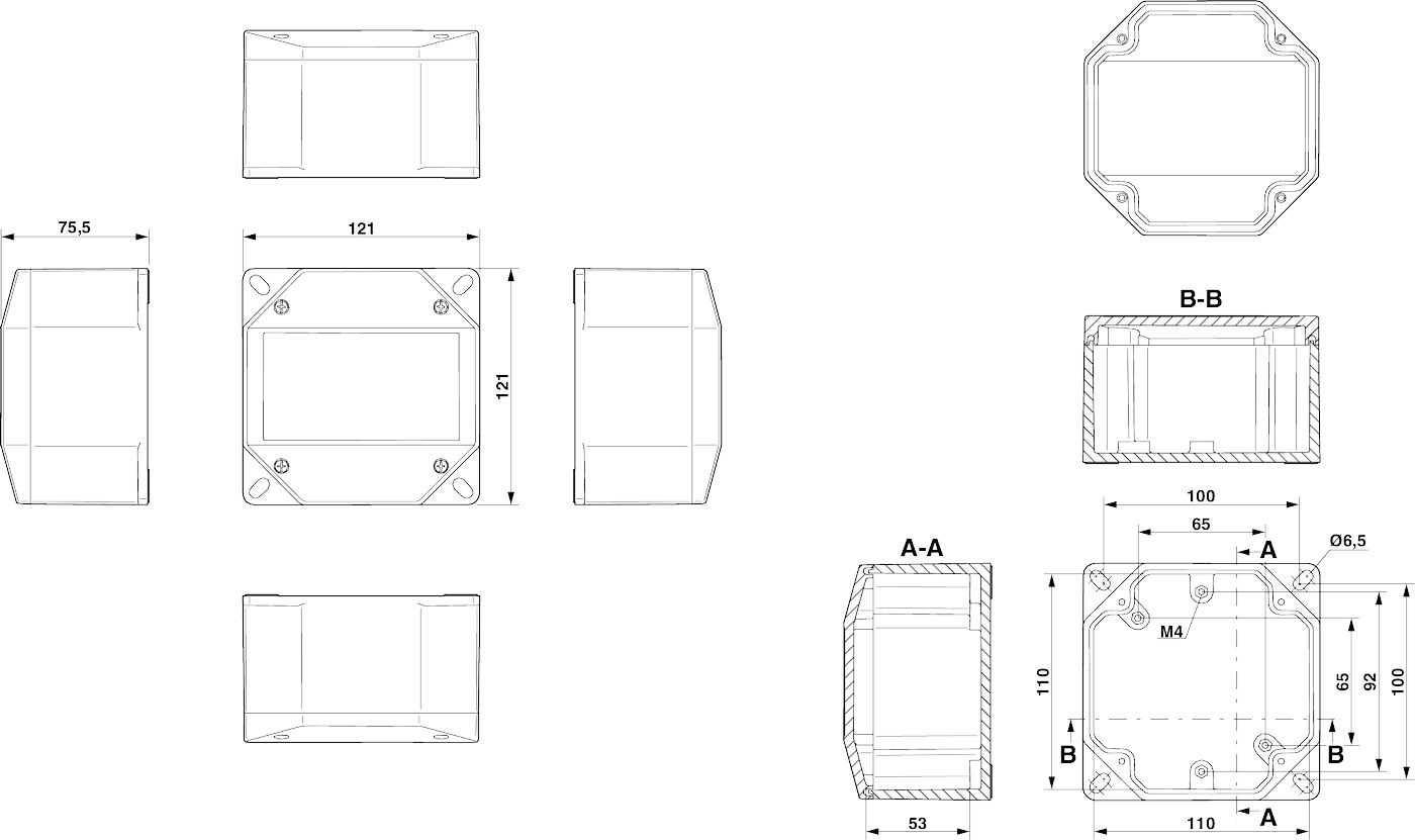 Клеммная коробка-O PX A 121X121X75