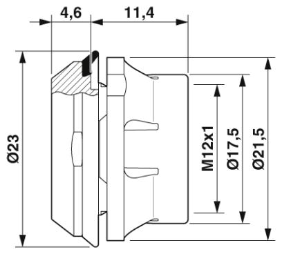 Крепежный резьбовой элемент корпуса-SACC-BP-F-M12/VAR-1,0/1,8-9TIP