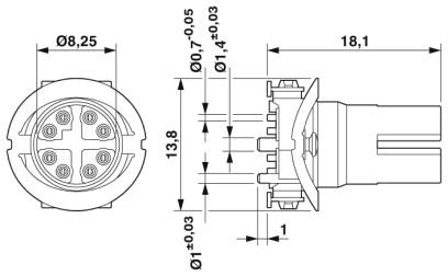 Встраиваемые разъемы-SACC-CI-M12FSX-8P SMD SH T