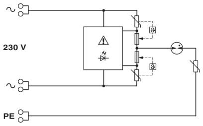 Устройство защиты от перенапряжений, тип 3-BT-1S-230AC/O