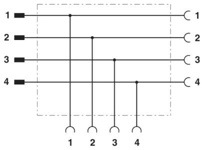 Т-распределитель-SAC-4P-M12T/2XM12 CCL