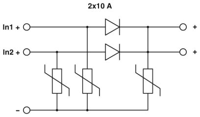 Диод-TRIO2-DIODE/12-24DC/2X10/1X20