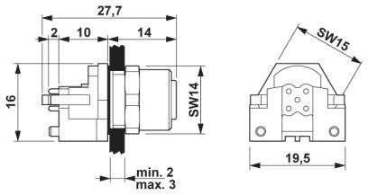 Встраиваемый соединитель для шинной системы-SACC-DSIV-M12FSD-4CON-L180