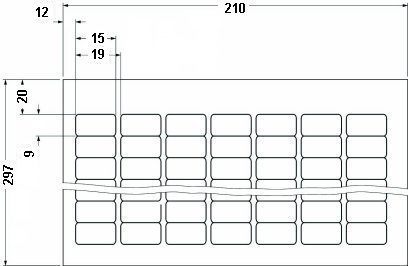 Этикетки в листах DIN-A4-BMKL 15X 9 YE