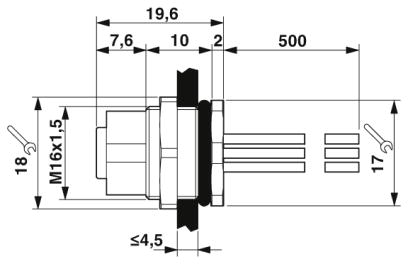 Встраиваемые разъемы-SACC-DSI-M12FS-17CON-M16/0,5