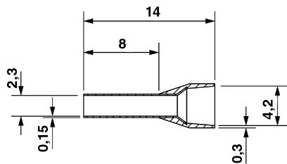 Кабельный наконечник-AI 2,5-8 GY-1000