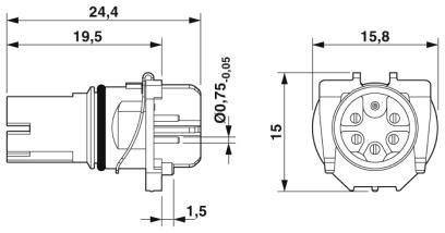Встраиваемые разъемы-SACC-CI-M12FSM-5PE-L180 THR R