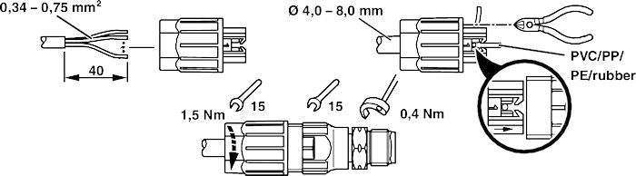Соединитель для датчика/исполнительного устройства-SACC-M12MS-4QO-0,75-VA